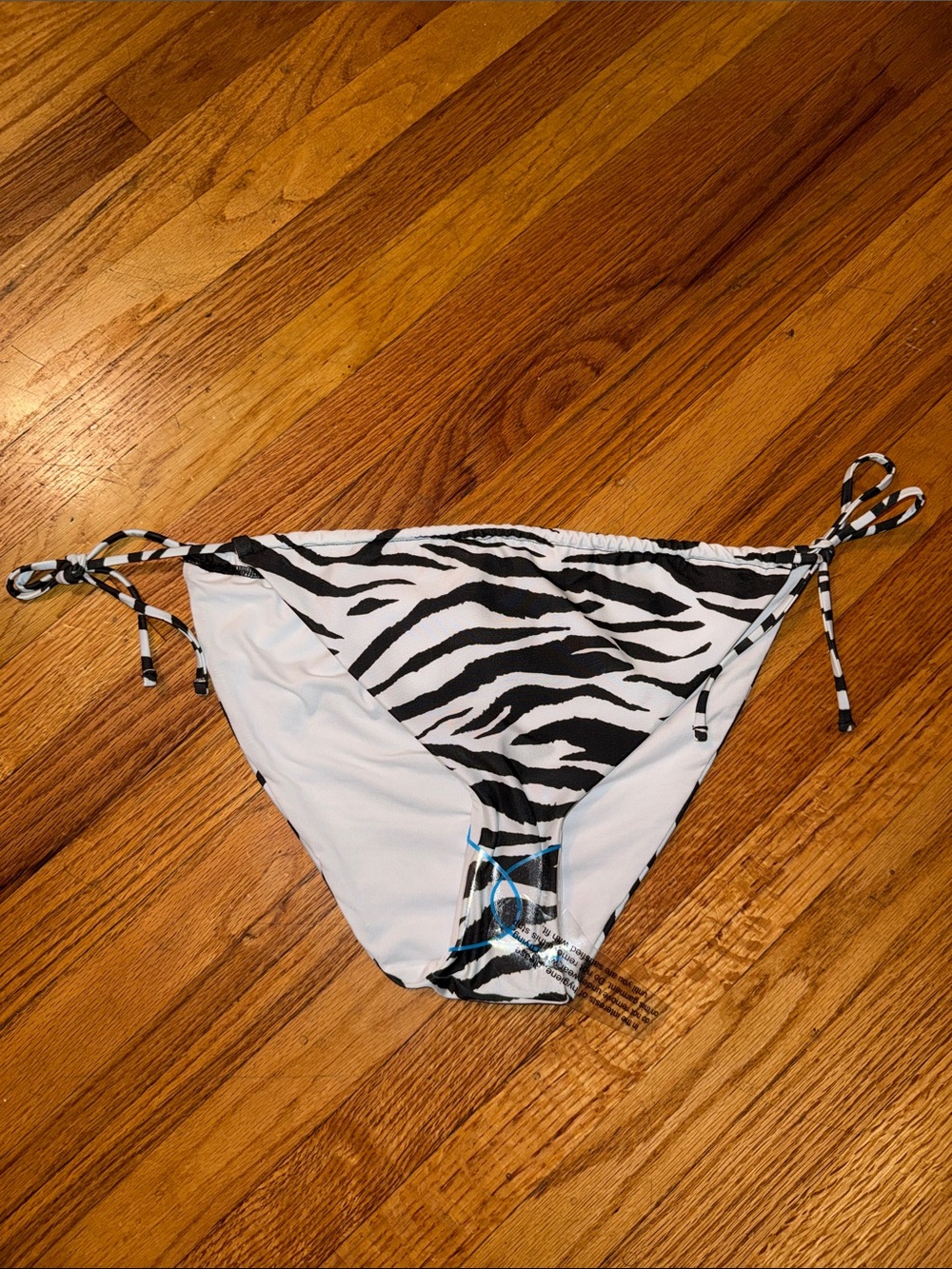 ASOS Classic Zebra Tie-Side Bikini Bottom - Black & White NWOT sz 10 String